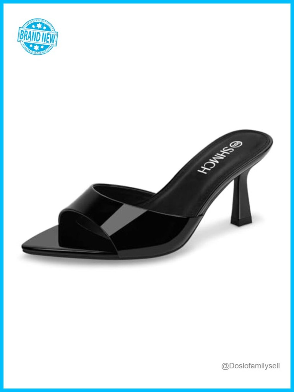 Pointed Toe Mule Sandals Kitten Heel Slip On Open Toe Heeled Mules